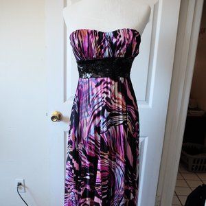 Speechless Maxi Long Pleated Multi-Color Dress